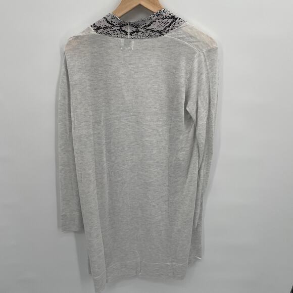EVEREVE NWT Peyton Jensen Jayda Gray Duster Cardigan with Snake Trim // XS - Picture 6 of 14